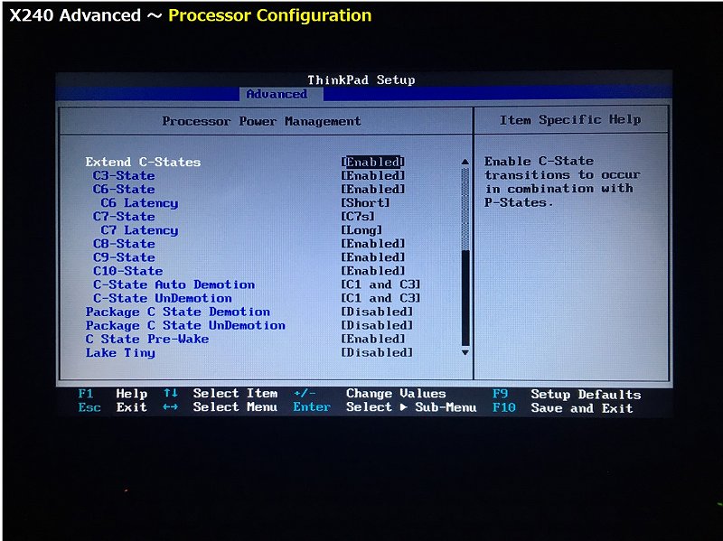 Processor Configuration の詳細画面 7