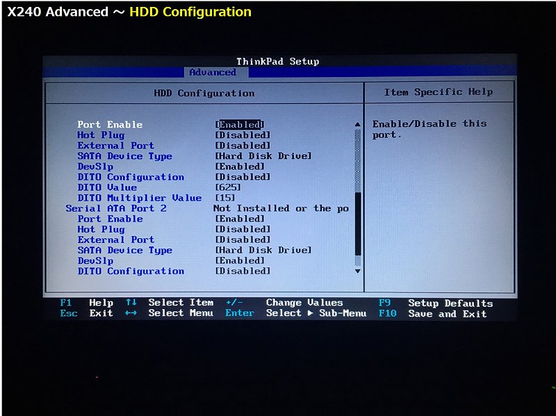 HDD Configuration の詳細画面 4