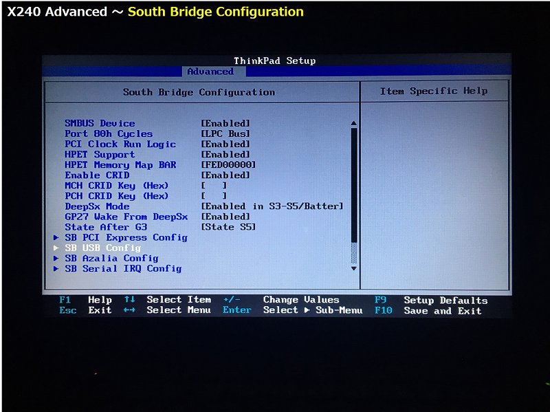 South Bridge Configuration の詳細画面 6