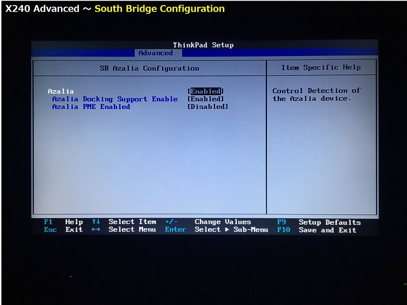 South Bridge Configuration の詳細画面 10