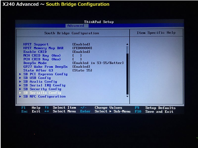 South Bridge Configuration の詳細画面 15