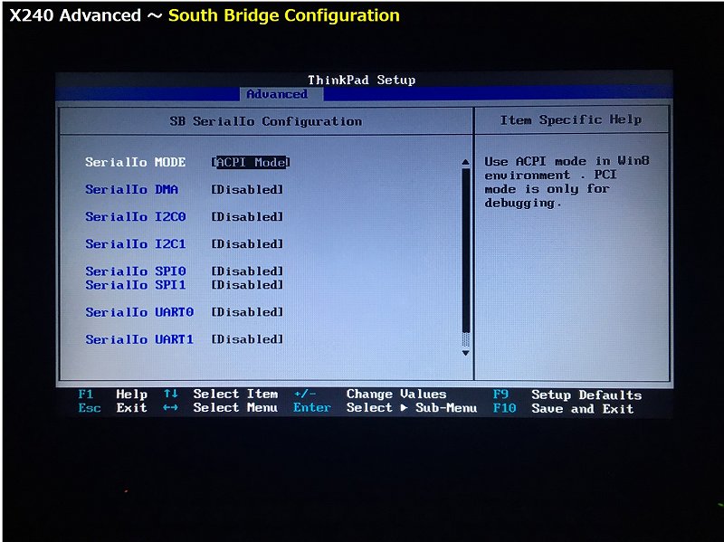 South Bridge Configuration の詳細画面 16
