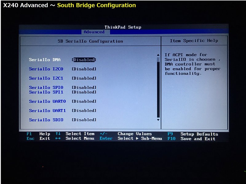 South Bridge Configuration の詳細画面 17