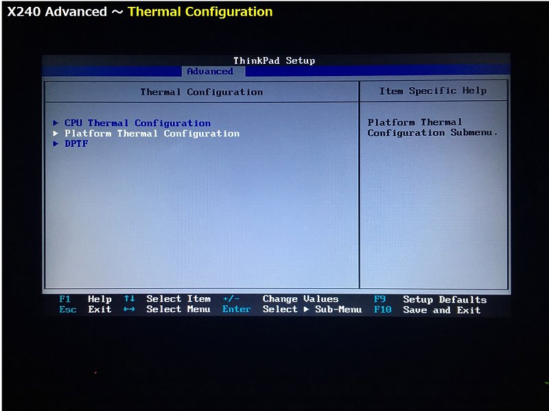 Thermal Configuration の詳細画面 3