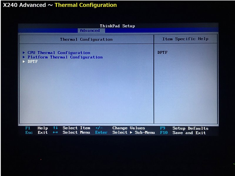 Thermal Configuration の詳細画面 5
