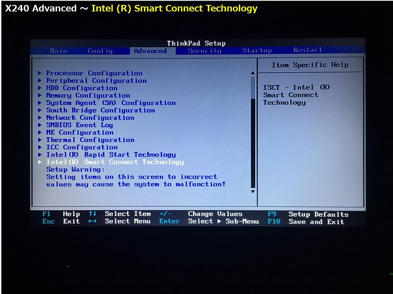 Intel(R) Smart Connect Technology 画面