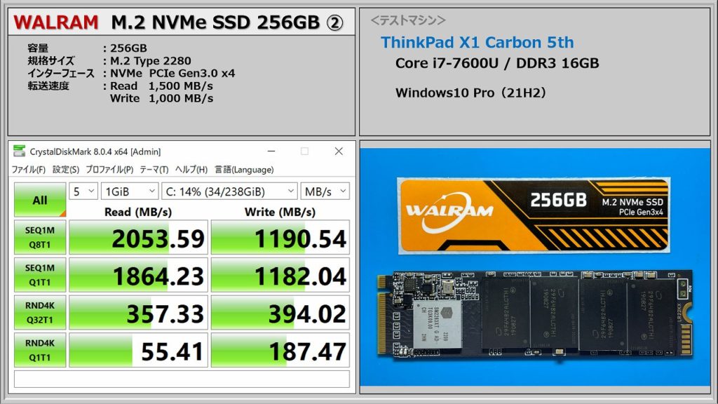 WALRAM M.2 NVMe SSD 256GB②