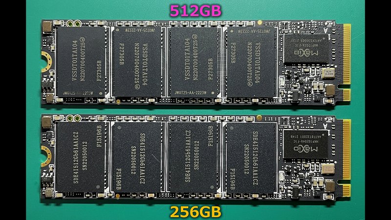 SUEAST SE900NVG3 SSD本体外観（チップ実装面）