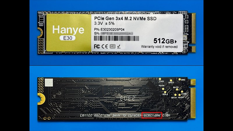 Hanye E30 512GB SSD本体外観