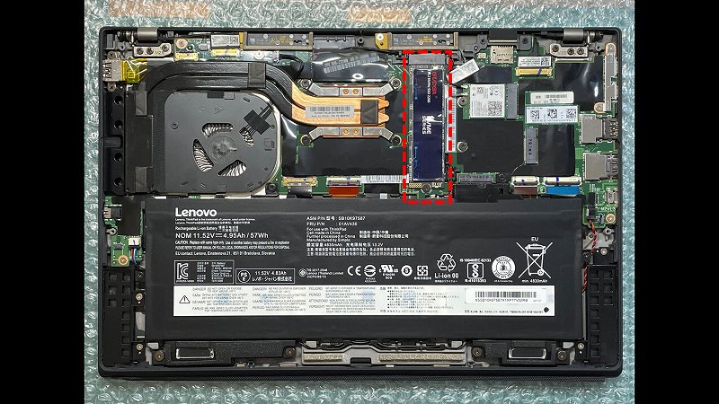 GUDGA GV256 ThinkPad X1 Carbon 5th 取付状態