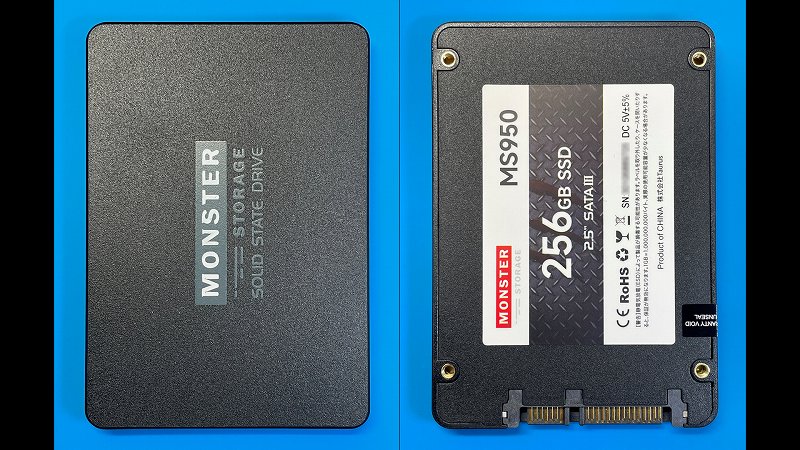 MONSTER STORAGE MS950 256GB SSD本体外観