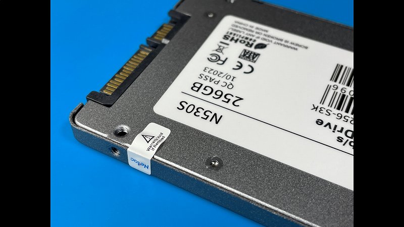 Netac N530S 256GB SSD本体 封印シール