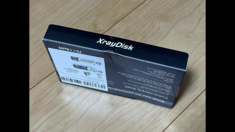 XrayDisk 512GB PRO パッケージ外観（裏）